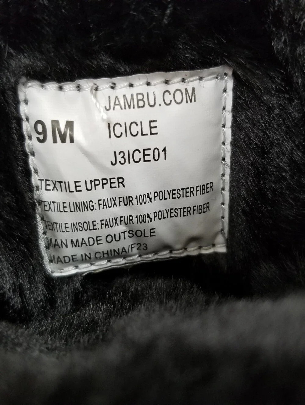Jambu Icicle Water Resistant Boots Faux Fur Lining Size 9